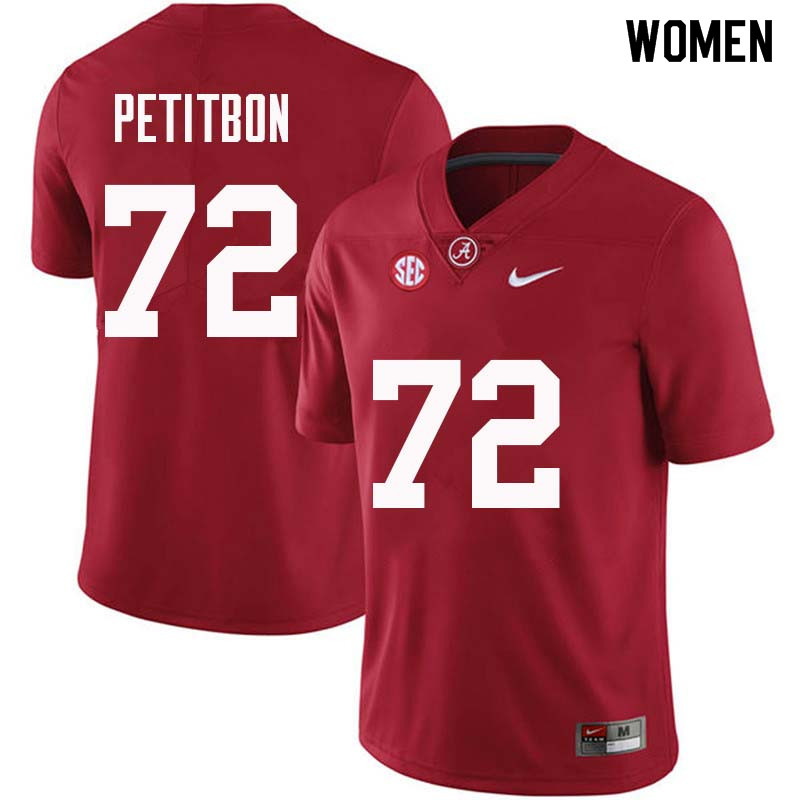 Women #72 Richie Petitbon Alabama Crimson Tide College Football Jerseys Sale-Crimson